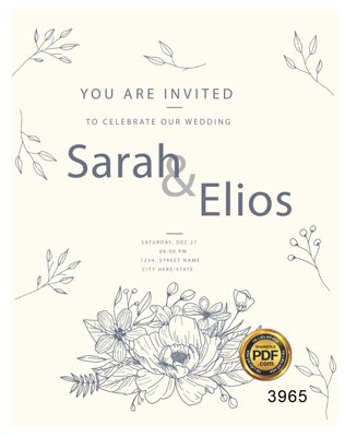 File in trần Vector wedding Invitation #201 file PDF (bản gốc) đại dương