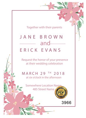 File gốc in ấn Vector wedding Invitation #202 file PDF chất lượng vượt trội