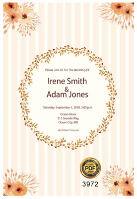 File tranh in trần 3D Vector wedding Invitation #208 file PDF (ảnh gốc)