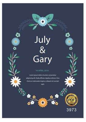 Tệp tin gốc Vector wedding Invitation #209 file PDF (chất lượng cao) Vector wedding Invitation #209 file PDF