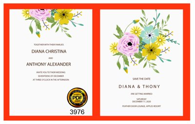 File PSD Vector wedding Invitation #212 file PDF (bản gốc) dễ dàng edit