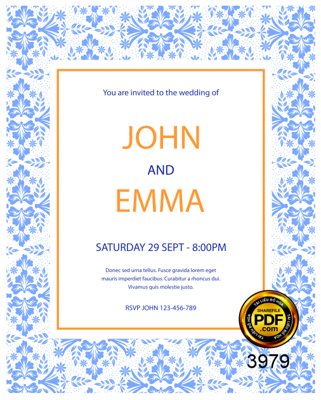 File gốc Vector wedding Invitation #215 file PDF (in tráng gương) ốp tường