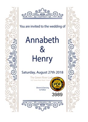 File in trần Vector wedding Invitation #225 file PDF (bản gốc 3D) sống động