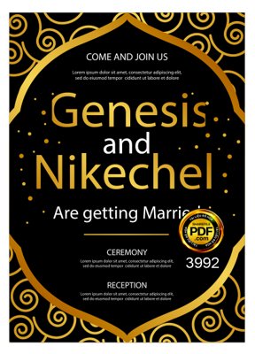 File gốc Vector wedding Invitation #228 file PDF (thiết kế) cho in ấn