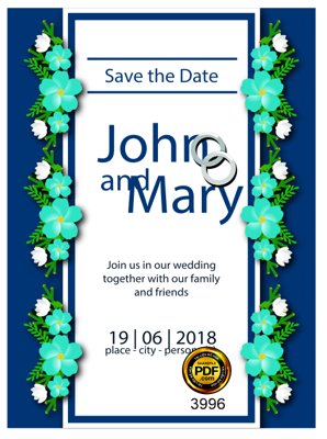 File tranh trang trí Vector wedding Invitation #232 file PDF (tải file gốc)