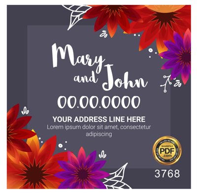 File tranh Vector wedding Invitation #3 file PDF (bản gốc) trang trí văn phòng