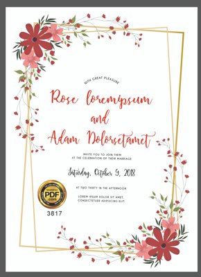 File gốc Vector wedding Invitation #52 file PDF (dành cho trang trí nội thất)