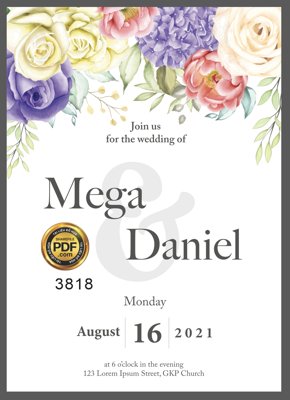 Ảnh gốc Vector wedding Invitation #53 file PDF (nét căng) in mica