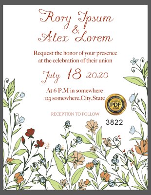 File tranh Vector wedding Invitation #57 file PDF (gốc) chủ đề trừu tượng