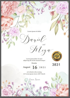 Tải file Vector wedding Invitation #66 file PDF (gốc) làm tranh trang trí