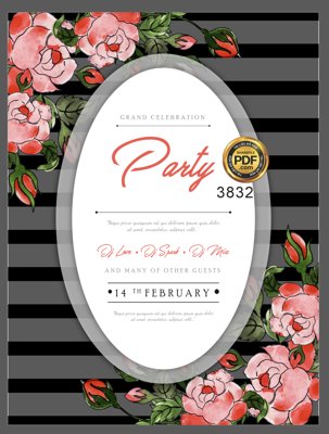 File gốc Vector wedding Invitation #67 file PDF (phong cách) cổ điển