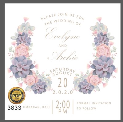 File tranh Vector wedding Invitation #68 file PDF (bản gốc) in canvas