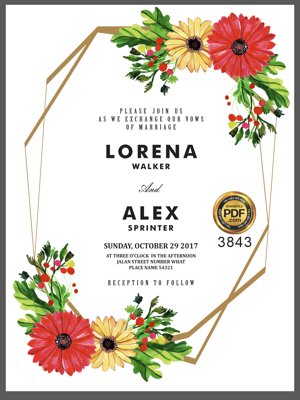 Tải file Vector wedding Invitation #78 file PDF (gốc) in tranh tráng gương