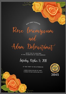 File gốc Vector wedding Invitation #80 file PDF (in mica) làm quà tặng