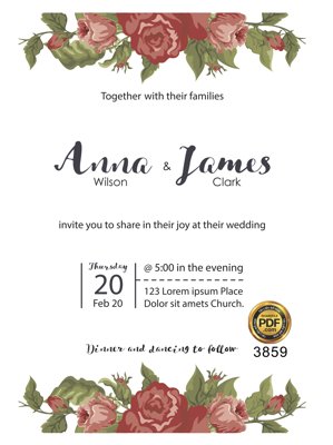 Tải file gốc Vector wedding Invitation #94 file PDF (in khổ lớn) không mờ