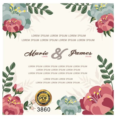File ảnh Vector wedding Invitation #95 file PDF (gốc) in PP, decal