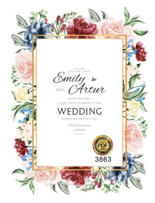 File gốc Vector wedding Invitation #98 file PDF (ảnh rõ nét) để in