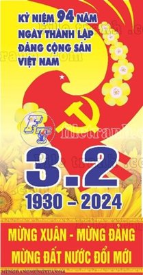 Ảnh gốc File thiết kế mẫu tranh mừng đảng mừng xuân MX114 (độ nét cao) in tráng gương