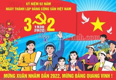 File gốc in tráng gương File thiết kế mẫu tranh mừng đảng mừng xuân MX163 chi tiết