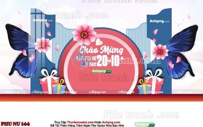 File gốc File mẫu phông sân khấu quốc tế phụ nữ 8/3 mã 144 (cho in UV) siêu nét