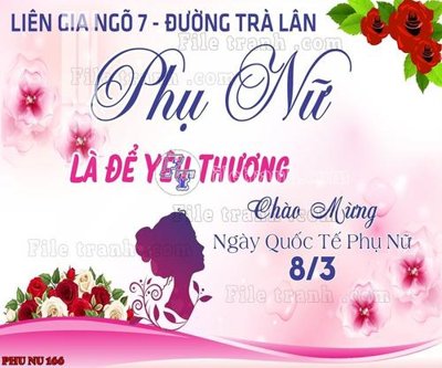 File ảnh File mẫu phông sân khấu quốc tế phụ nữ 8/3 mã 166 (gốc) in quảng cáo ngoài trời