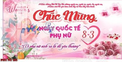 Ảnh gốc File mẫu phông sân khấu quốc tế phụ nữ 8/3 mã 183 (độ nét cao) in mica