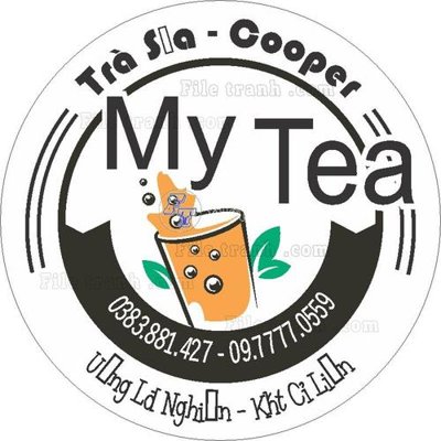File tranh tem tra sua my tea (bản gốc) in lụa dán tường