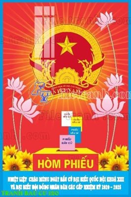 File ảnh File thiết kế mẫu pano phông tranh bầu cử 120 (gốc) in PP, decal