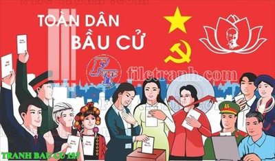 File tranh File thiết kế mẫu pano phông tranh bầu cử 127 (bản gốc) treo quán cafe