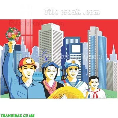 File gốc File thiết kế mẫu pano phông tranh bầu cử 185 (in 3D) cho trang trí