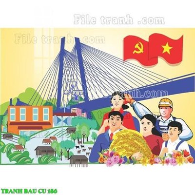 File tranh File thiết kế mẫu pano phông tranh bầu cử 186 (file gốc) chủ đề phong thủy