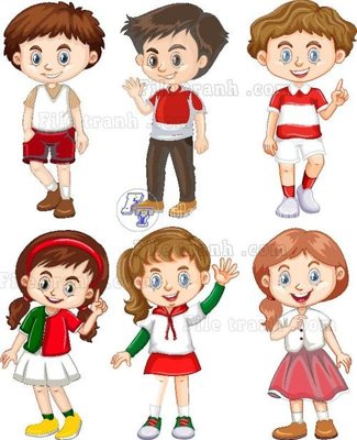 File gốc vector tre em 21 (ảnh chi tiết) để in lụa