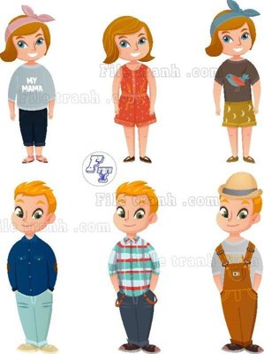 Tải về file tranh gốc vector tre em 4 (để in quảng cáo)