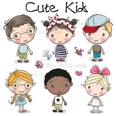 File gốc vector tre em 60 (cho in UV) siêu nét