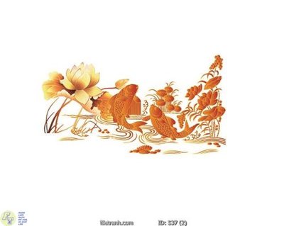 Tải file Tranh cửu ngư quần hội sen cá S37 (gốc) làm tranh treo tường