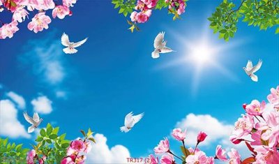 File tranh File psd trần 3d TR317 (file gốc) chủ đề phong thủy