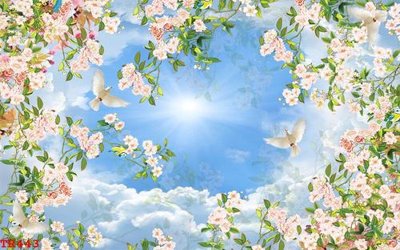 File in ấn cao cấp File tranh trần mây 3d TR443 (file gốc)