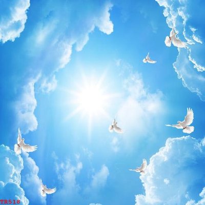 File PSD File tranh trần mây 3d TR518 (bản gốc) đã tách nền