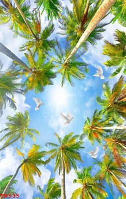 File tranh File tranh trần mây 3d TR535 (bản gốc) in lụa dán tường