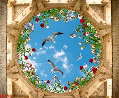 File tranh File tranh trần mây 3d TR625 (bản gốc) in lụa 3D