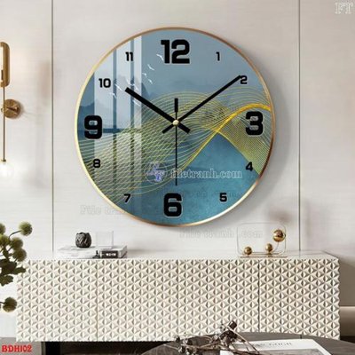 File in lụa File tranh đồng hồ tráng gương BDH102 (chất lượng cao) File tranh đồng hồ tráng gương BDH102