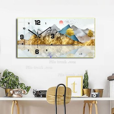 File ảnh File tranh đồng hồ tráng gương BDH1025 (gốc) in poster