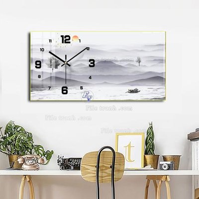 File tranh File tranh đồng hồ tráng gương BDH1038 (bản gốc) in lụa 5D