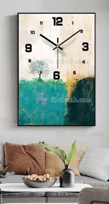 Download file gốc File tranh đồng hồ tráng gương BDH1061 (in lụa) tranh 3D