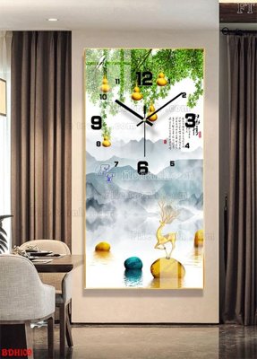 File in trần File tranh đồng hồ tráng gương BDH109 (bản gốc) 5D