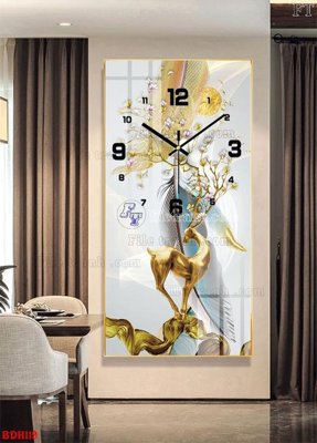 File PSD File tranh đồng hồ tráng gương BDH119 (bản gốc) độ phân giải cao