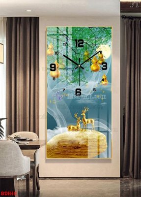File in trần File tranh đồng hồ tráng gương BDH411 (file gốc) xuyên sáng