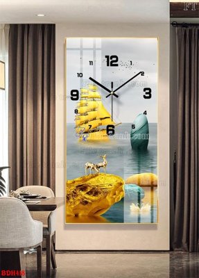 Tải file File tranh đồng hồ tráng gương BDH418 (gốc) in tranh tráng gương