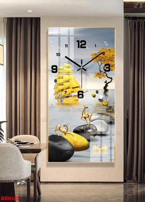 File tranh File tranh đồng hồ tráng gương BDH423 (bản gốc) treo phòng ăn