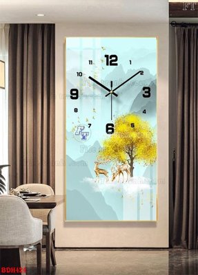 File tranh PSD File tranh đồng hồ tráng gương BDH424 chất lượng cao